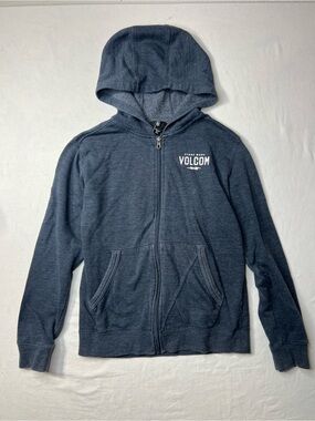 Volcom Boys Heather Navy Full-Zip Hoodie 12Y